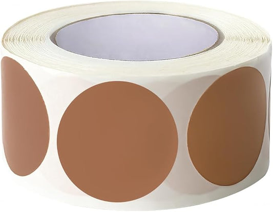 SHYGO® 1“ Brown Circle Dot Stickers Color Coding Labels, 1000PCS 2 Rolls