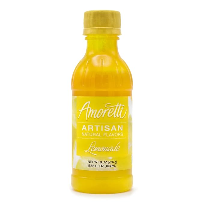 Amoretti - Natural Lemonade Artisan Flavor Paste, 8 oz, Perfect For Ice Cream, Beverages, Cakes, and more, Preservative Free, Vegan, Gluten Free, No Artificial Sweeteners, Highly Concentrated