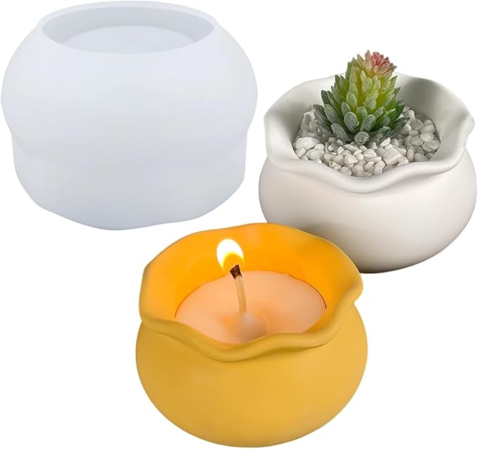 Fish Tank Shape Candle Jar Silicone Mold DIY Succulent Flower Pot Vase Jewelry Storage Box Concrete Resin Plaster Mould