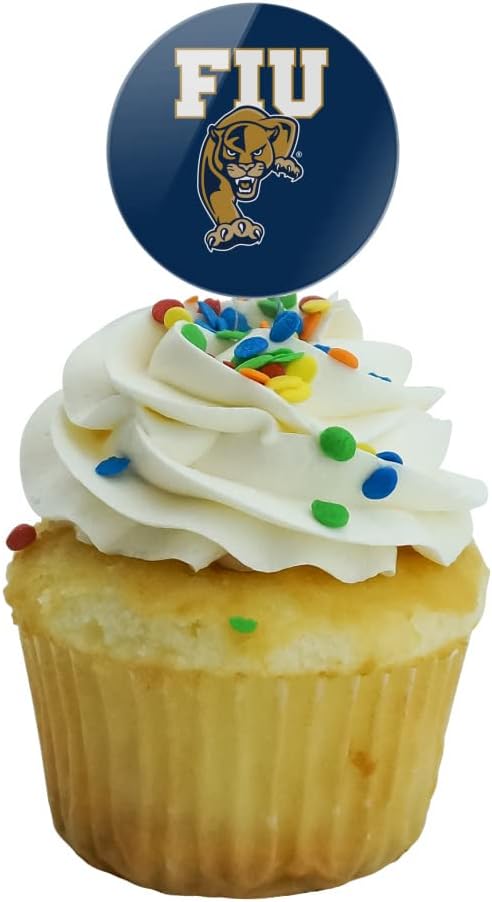Florida International University Primary Logo Cupcake Picks Toppers Decoration Set of 6