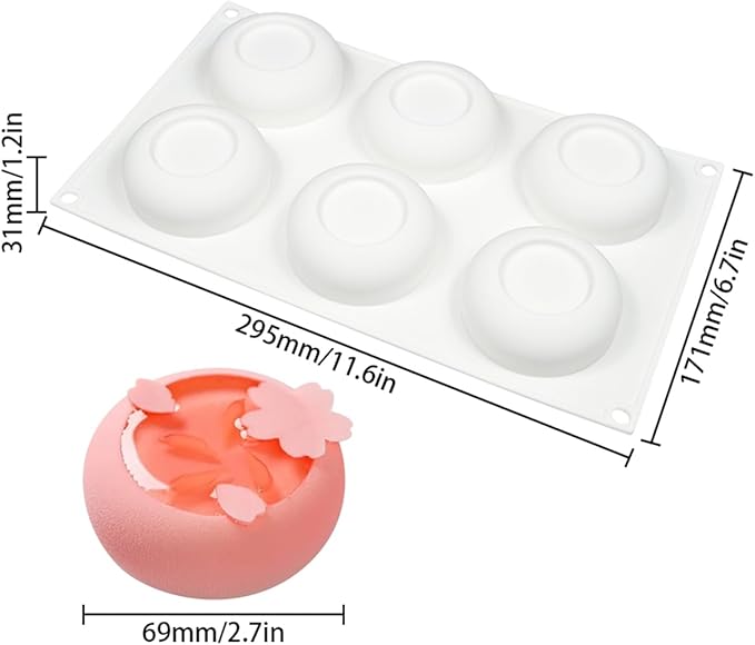 mostsom Silicone Mold Mousse Mold Round Shape Mousse Mould Silicone Cake Mold Baking Tool Dessert Bakeware (A_ Round)