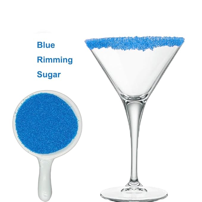 Edible 5 Ounce Fine Decorative Blue Sanding Sugar Sprinkles for Baking, Sparkling Crystals for Cakes, Cookies, Cupcakes, Ice Cream Topping and Rimming Sugar
