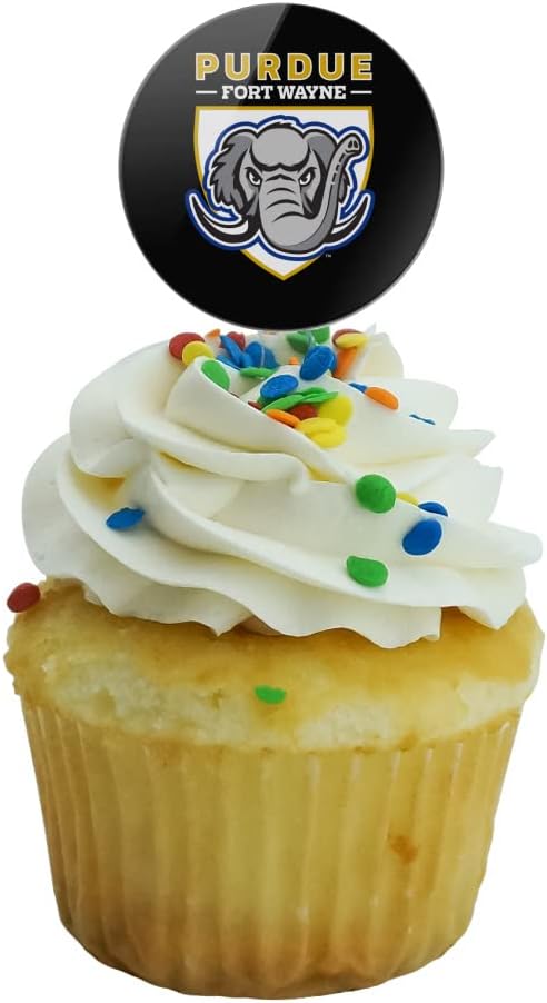 Purdue University - Fort Wayne Primary Logo Cupcake Picks Toppers Decoration Set of 6