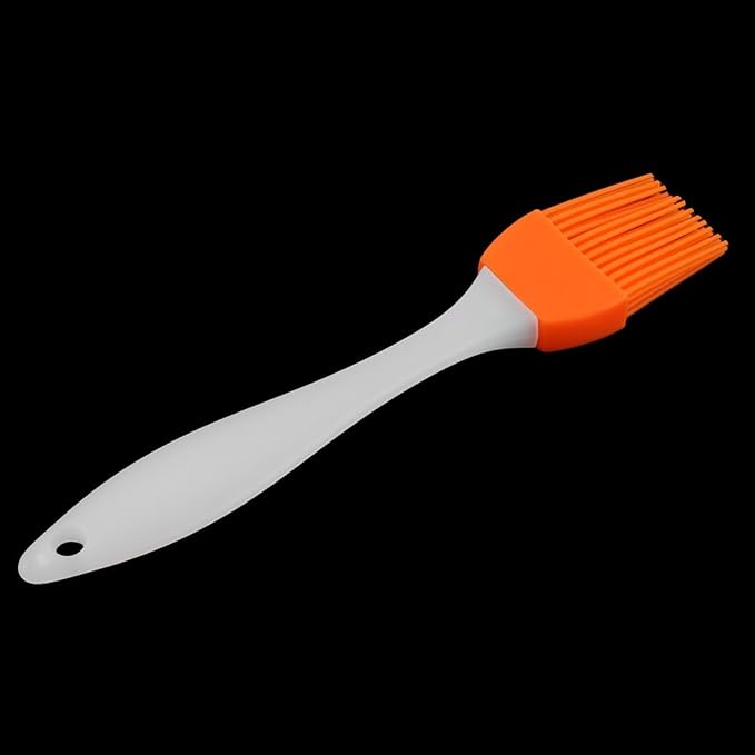 uxcell Silicone Head Kitchen Heat Resistant Baking Basting Cooking Pastry Brush Orange