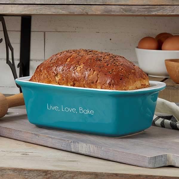 Personalization Universe Classic Personalized Ceramic Loaf Pan, Stoneware Bakeware, Dishwasher Safe, Oven Safe, Ideal for Homemade Breads, Meatloaf, 1.5 Quarts, Baking Dish