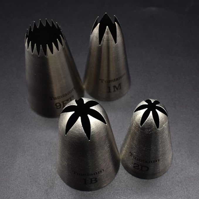Extra Large Piping Nozzles, 1M 1B 2D# 9FT Seamless Stainless Steel Piping Icing Tips for Cakes