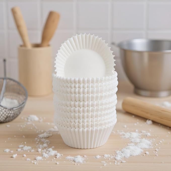 300 Pcs White Cupcake Liners Baked Greaseproof Paper Muffin Liners Birthday Party Wedding Cake Packaging Odorless, Easy To Peel, Oil-Resistant Cake Cups, Candy Cups