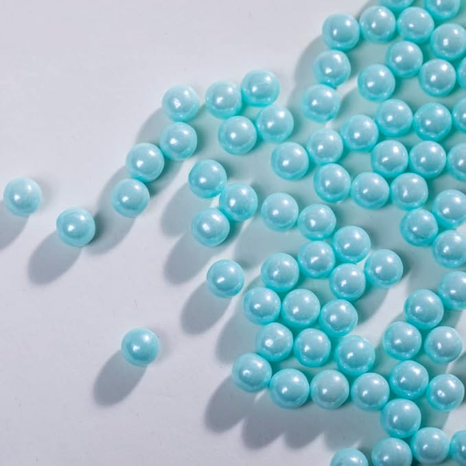 Light Blue Sprinkles Edible Pearls,Cake Sprinkles 130g 4.6OZ,Cookie Sprinkles,Sugar Pearl, Edible Candy Pearls for Cake Cupcake Decorationg (7mm-lightblue)