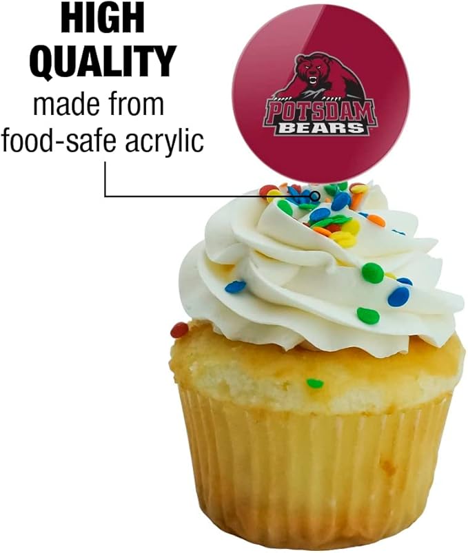 State University of New York at Potsdam Primary Logo Cupcake Picks Toppers Decoration Set of 6