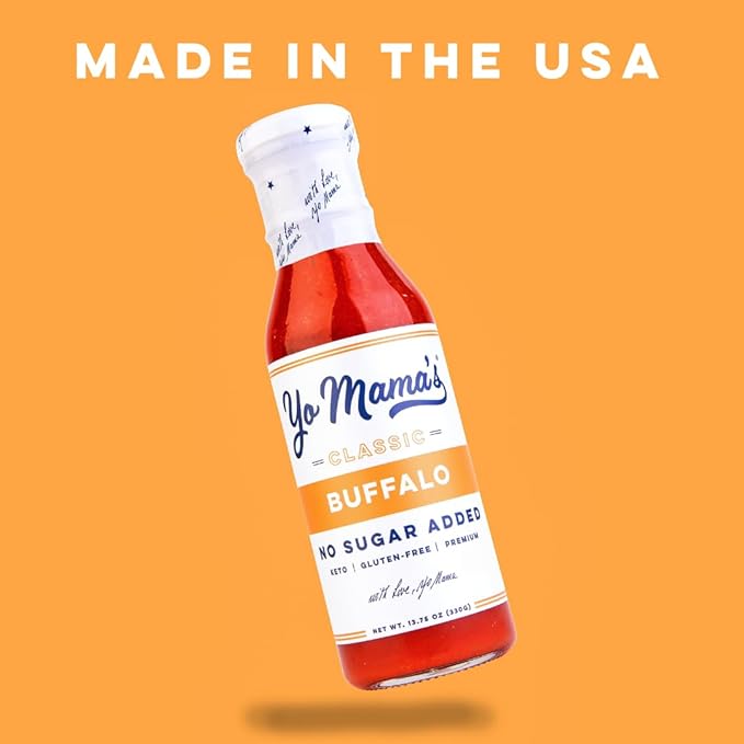 Yo Mama’s Foods Keto Buffalo Dipping, Marinade & Wing Sauce - Pack of (1) - Low-Zero Carb, No Sugar Added, Whole30, Paleo, Gluten and Soy Free, and Low Calorie!
