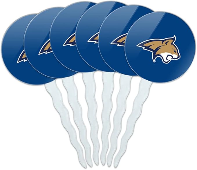 Montana State University Primary Logo Cupcake Picks Toppers Decoration Set of 6