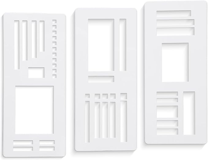 Handmade Flexible Record Template, Set of Templates for Diary Planning, 3-Pack Stencils Drafting Tools, for Diaries, Scrapbooks, DIY Handicrafts (C)