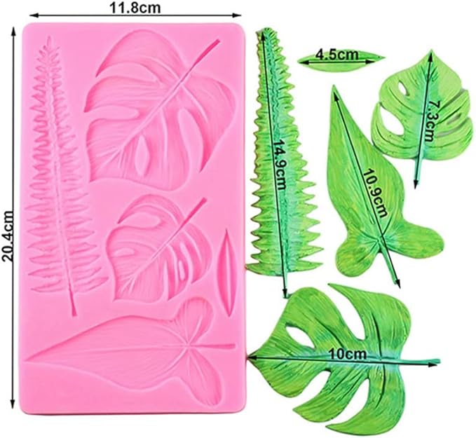 Leaf Silicone Mold Rose Flower Fondant Molds DIY Cake Decorating Tools Sugarcraft Candy Resin Clay Chocolate Gumpaste Moulds (2011.20.8CM)