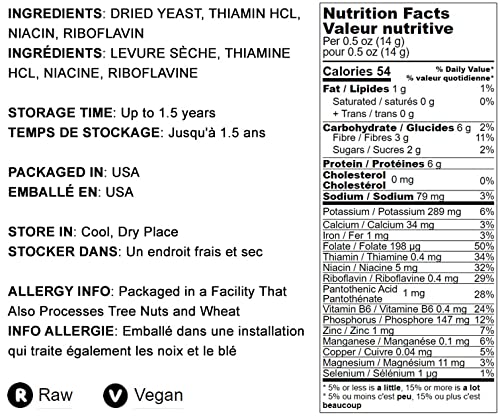 Food to Live Nutritional 10 Pounds Fortified Large Yeast Flakes, Fortified, Inactive, Unsweetened, Vegan Thickener. Good Source of Protein & Vitamins. Perfect for Baking, Vegan Cheese and Sauces