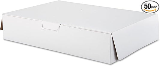 Southern Champion Tray 1029 Premium Clay Coated Kraft Paperboard White Non-Window Sheet Cake and Utility Box, 19" Length x 14" Width x 4" Height, 1/2 Sheet (Case of 50)