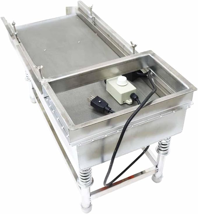 Electric Vibrating Sifter with 1mm Screen Straight Vibrating Sieve Shaker Stainless Steel Linear Sifter Machine Linear Shaker Single Motor 110v