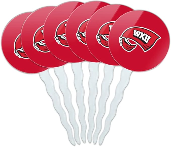 W Kentucky Primary Logo Cupcake Picks Toppers Decoration Set of 6