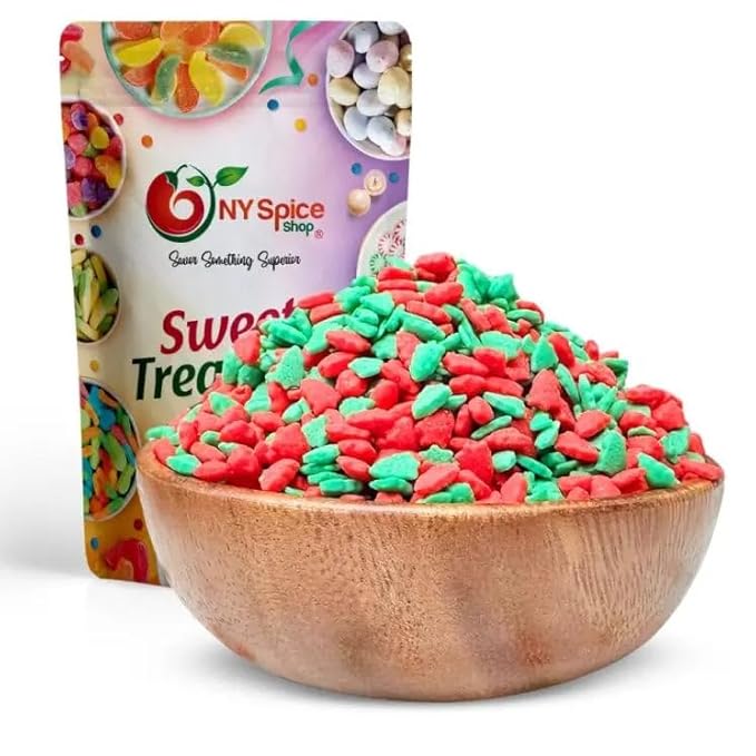 NY Spice Shop Christmas Red & Green Tree Sprinkles - 1 Pound Nonpareils Snowflake Red & Green Sprinkle - Edible Christmas Themed Tree Winter Sprinkle - Candy Cane Sprinkles for Baking and Dessert Toppings