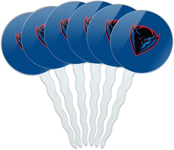 DePaul Primary Logo Cupcake Picks Toppers Decoration Set of 6