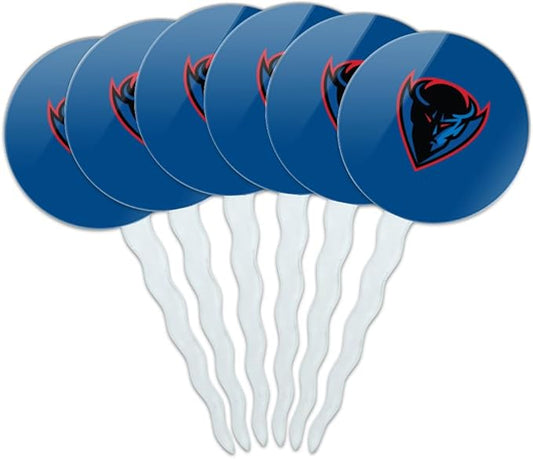 DePaul Primary Logo Cupcake Picks Toppers Decoration Set of 6