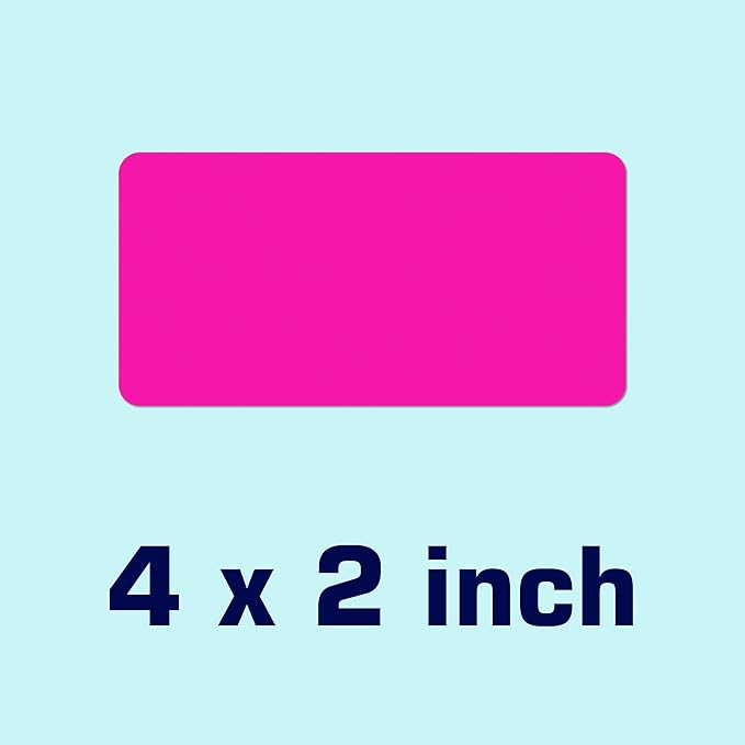 2" x 4" Colored Labels Stickers 5 Colors Bright Moving Stickers for Boxs 20 Sheets Printable Address Label for Laser/Inkjet Printer, Permanent Adhesive(200 PCS)