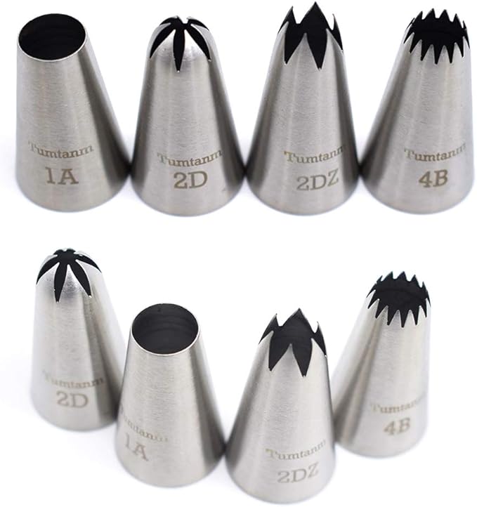 Large Cake Decorating Piping Tips, 4 Pack Stainless Steel Piping Nozzle Cake Decorating Pastry Tips Tool for Baking