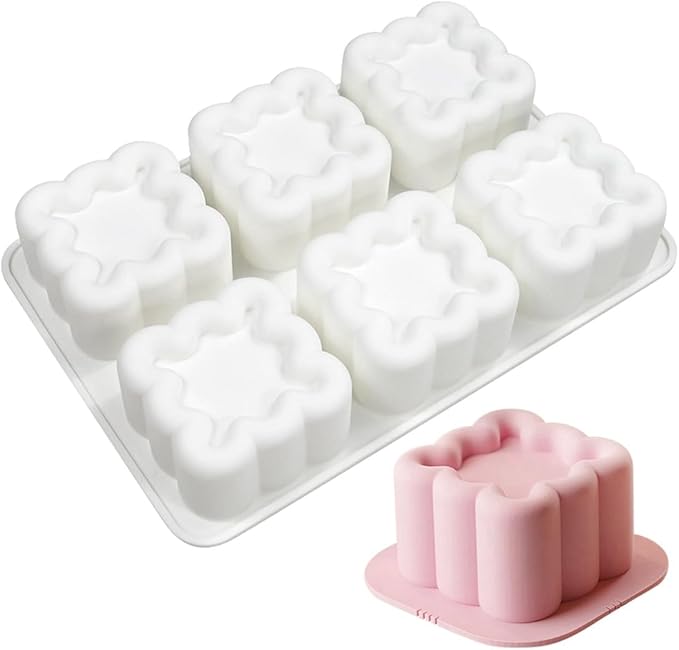 mostsom Square Silicone Mousse Cake Mold Easy Using Non-stick Baking Mold for Cake Decorating DIY Bakeware Tools (D_ Square Flower)