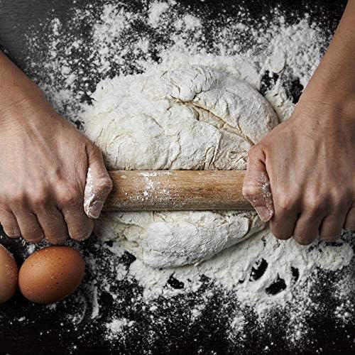 Patelai 3 Pieces Small Wooden Rolling Pin, Dumpling Dough Roller Wooden Mini Rolling Pins Kitchen Utensil Tool for Fondant, Pasta, Bread, Pastry, Cookies, Pizza, Pie, Cylinder Style, 6.3 Inch