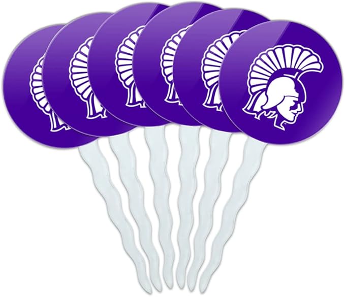 Winona State University Primary Logo Cupcake Picks Toppers Decoration Set of 6