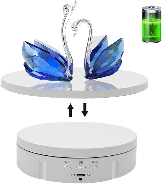 JAYEGT 2 in 1 Motorized Rotating Display Stand with Mirror Replacement Cover，Max 22lbs Load , 360 Degree Electronic Turntable Display Stand for Photography Products Shows, Jewelry, Watch, 3D Models,