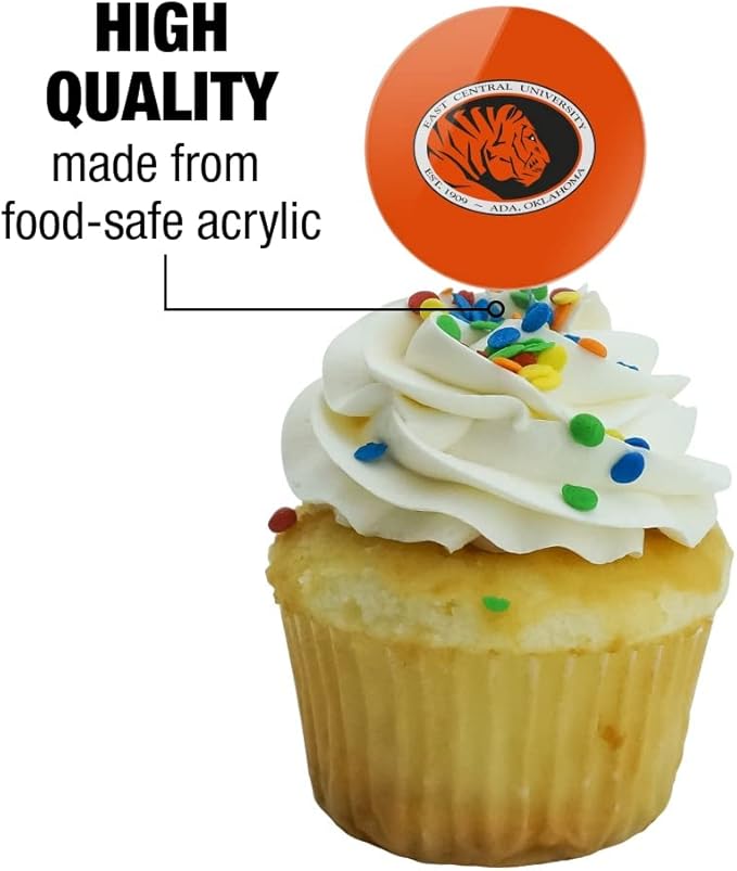 East Central University Primary Logo Cupcake Picks Toppers Decoration Set of 6