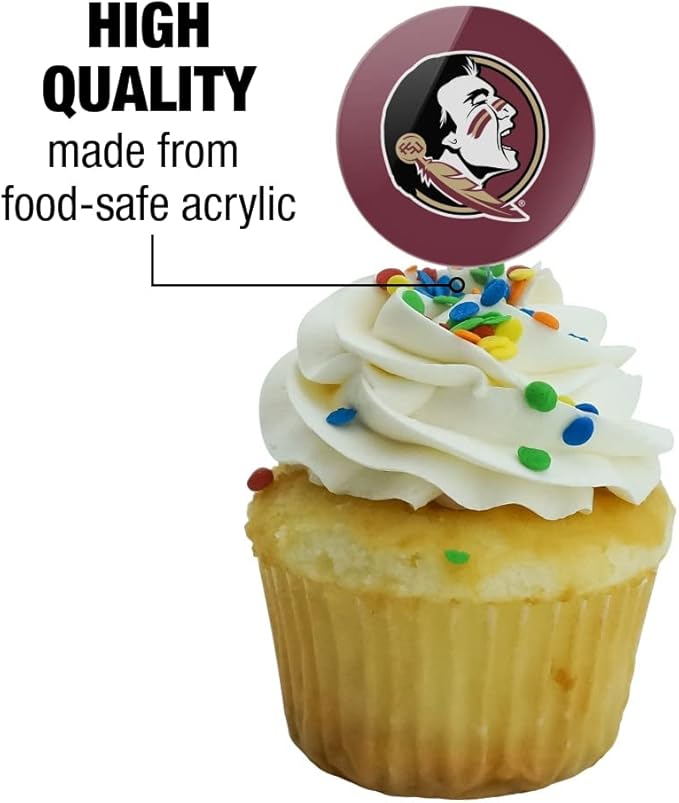 Florida State University Logo Cupcake Picks Toppers Decoration Set of 6