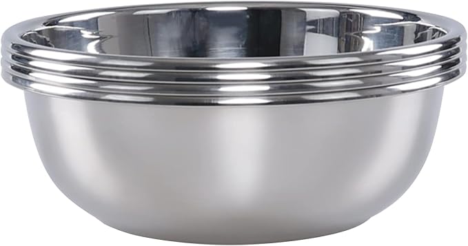 Stainless Steel Bowls Set of 4, Metal Mixing Bowls Set Prep Bowl