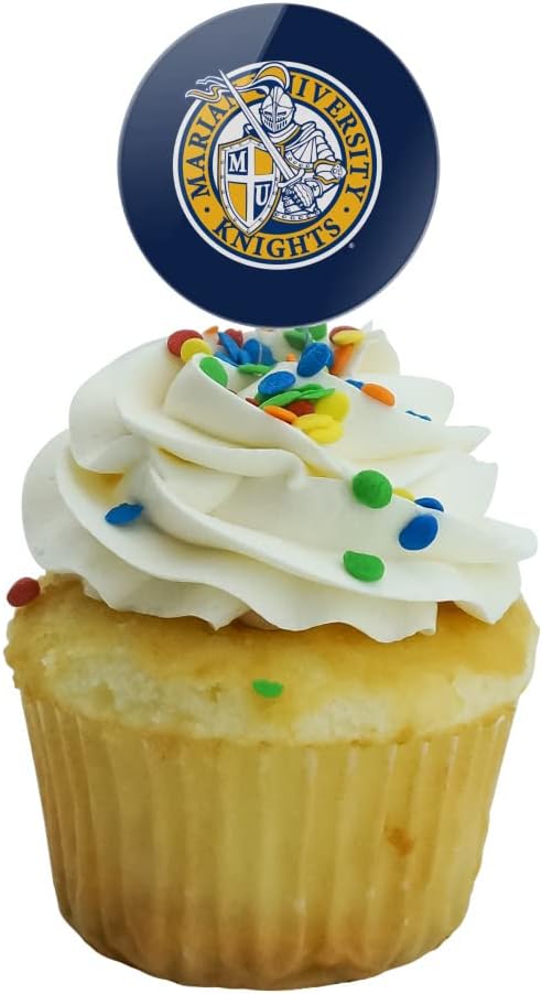Marian University Primary Logo Cupcake Picks Toppers Decoration Set of 6