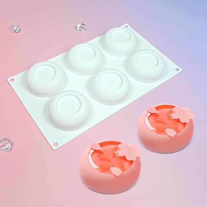 mostsom Silicone Mold Mousse Mold Round Shape Mousse Mould Silicone Cake Mold Baking Tool Dessert Bakeware (A_ Round)