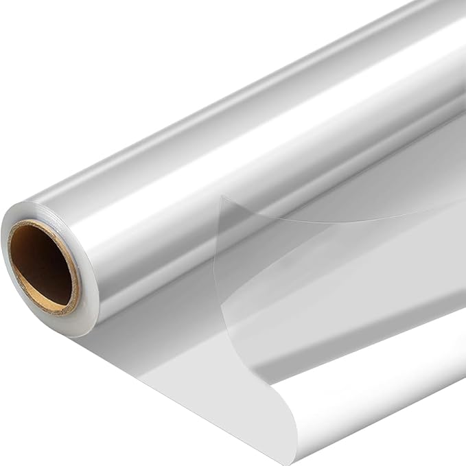 PerkHomy Folded Clear Cellophane Wrap Roll 35" x 70' 3 Mil Thick Cellophane For Gift Basket Treats Goodie Wrapping Craft Flower Bouquet Plastic (35" fold into 17.5")