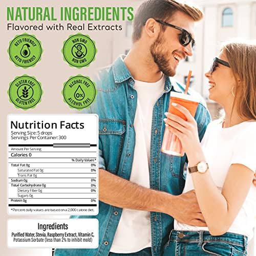 Stevia Select Raspberry Pure Stevia Extract - Zero Calorie Sweetener - All Natural Liquid Extract Sugar Substitute Liquid - Keto Sugar Stevia Flavor - Keto Sweetener & Sugar Alternative 2 Oz (2 Pack)