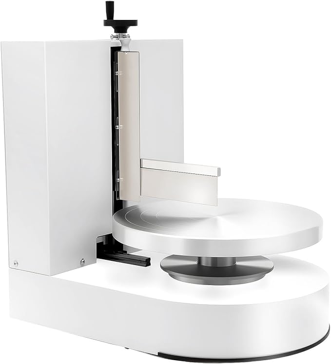 LOYALHEARTDY 200W Commercial Cake Turntable, Cake Decorating Machine with LCD Touch Screen, Cake Turntable 7.9 Inch Lift Knife System, 4-12 Inch Cake Icing Machine,White