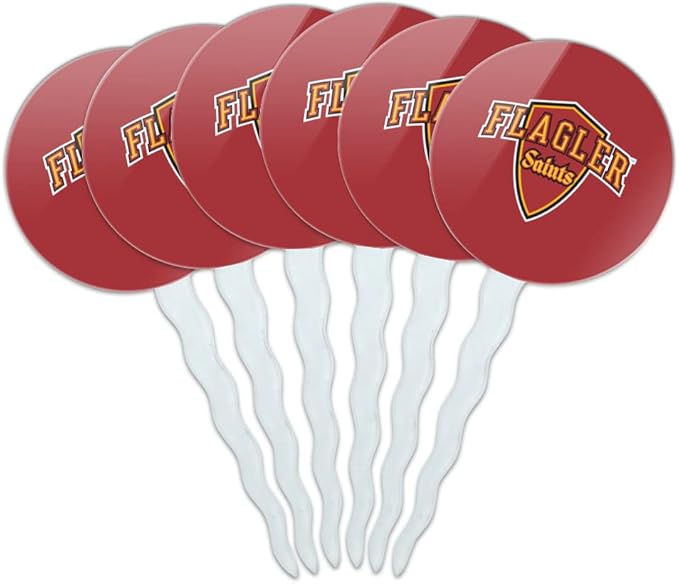 Flagler College Primary Logo Cupcake Picks Toppers Decoration Set of 6