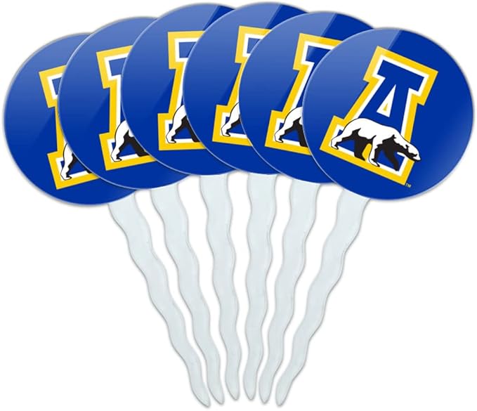 University of Alaska, Fairbanks Primary Logo Cupcake Picks Toppers Decoration Set of 6
