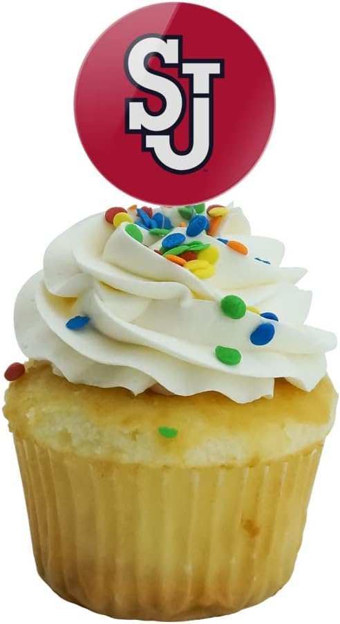 St. John's University Primary Logo Cupcake Picks Toppers Decoration Set of 6