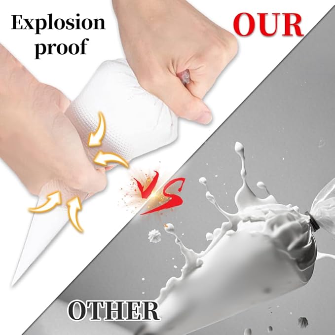 100PACK Anti Burst Icing Bags,12Inch Thickened Pastry Bags Disposable,Cake Decorating Piping Bags for Frosting,Cream,Cookies,cupcakes
