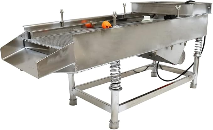 Electric Vibrating Sifter with 3mm Screen Straight Vibrating Sieve Shaker Stainless Steel Linear Sifter Machine Linear Shaker Single Motor 110v 80W