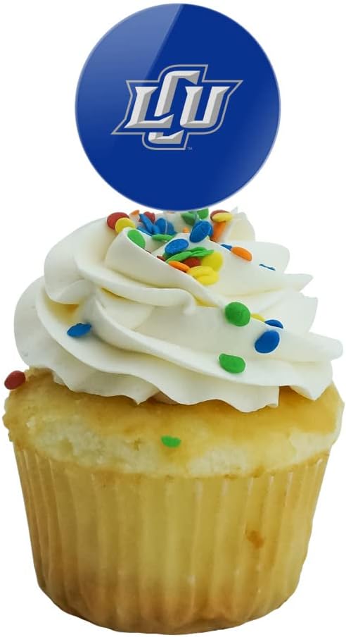 Lubbock Christian University Primary Logo Cupcake Picks Toppers Decoration Set of 6