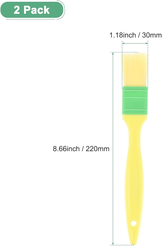 2-Pack Pastry Brush, Soft Basting Baking BBQ Oil Brush for Cooking/Barbecue/Kitchen [1.6"]