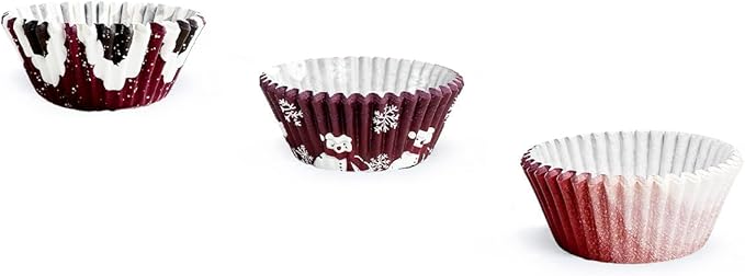 qiqee Christmas 300-Count Cupcake Liners Standard Cupcake Cups 6 Design Cupcake Papers Baking Cups Cupcake Wrappers (Standard Size)