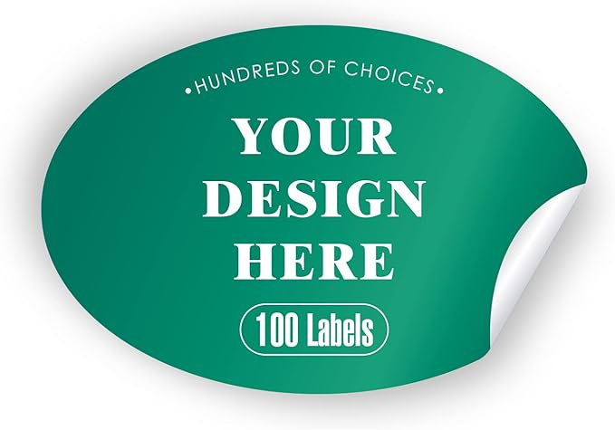 Custom Stickers Personalized Labels - Customized Stickers with Any Design Image Logo Text,Custom Thank You Label Stickers,Custom Stickers for Business Logo,100 Labels (Oval,3"x2")