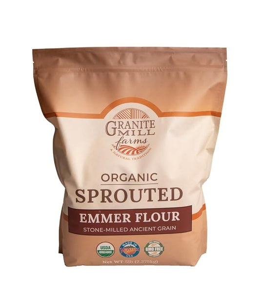 Granite Mill Farms Stone Ground Sprouted Organic Emmer Flour, 5 lb