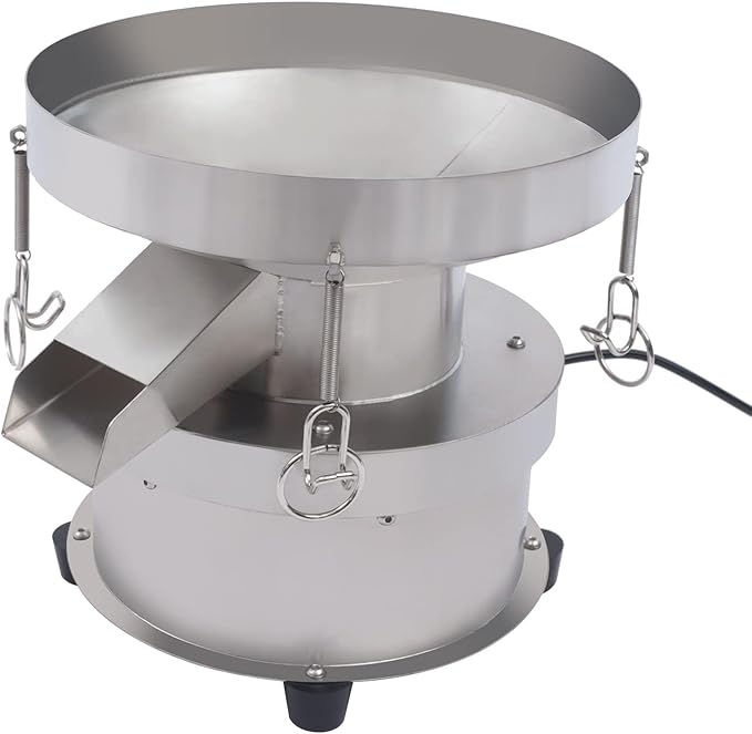 Automatic Sieve Shaker Vibrating Sieve Machine 40 Mesh 60 Mesh Flour Powder Sifter Electric Vibrating Sieve Machine 110V Stainless Steel (with 2 Sieve) (40+60 Mesh)