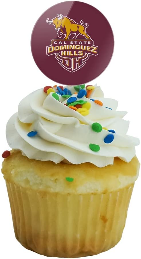 California State University Dominguez Hills Primary Logo Cupcake Picks Toppers Decoration Set of 6